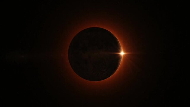 total solar eclipse phenomenon in dark sky