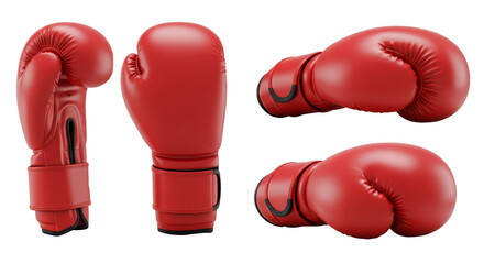 Boxing Gloves Isolated on White in Multiple Angles