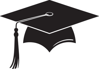 graduation cap logo silhouette icon vector illustration