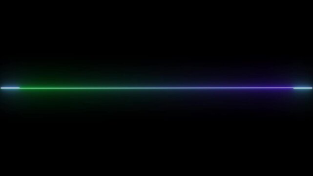 Bright neon line animation. Neon light saber lines,neon tubes emitting small particles	