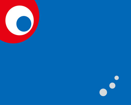 大阪EXPO万博スタイルの青と赤のイラストフレームベクター背景30