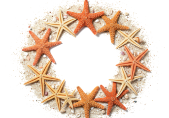 Pure White Seashell Ring Border for Clean and Elegant Nautical Compositions