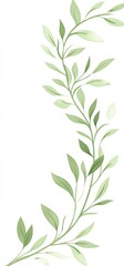 Fototapeta premium Delicate light green leaves gracefully curve on a stem