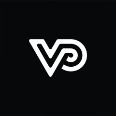 Flat style VP monogram logo, ideal for modern brand identity, corporate use, professional business representation, and versatile company visual branding needs.