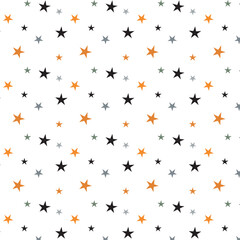 Yellow and Black  Stars Seamless Pattern
