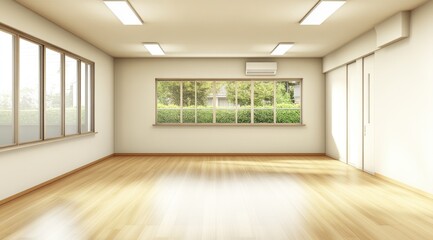 Obraz premium Empty light room with large window