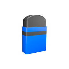 Angled Blue Black Eraser