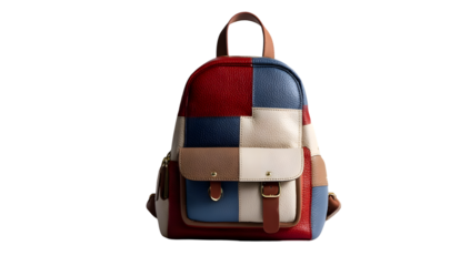 Patchwork backpack colorful leather small fashion