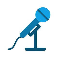 Shotgun mic flat icon for video audio, ideal for film or broadcast design.