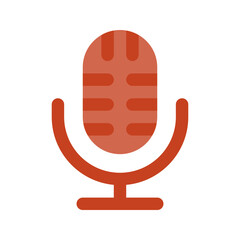 Ribbon mic flat symbol for sound design, great for podcast or retro graphics.