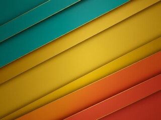 Obraz premium Abstract diagonal stripes gold accents teal yellow orange red