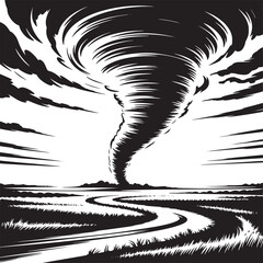 black and white background tornato