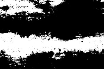 Grunge Distressed Horizontal Paint Stroke Texture in Black and White for Abstract Backgrounds