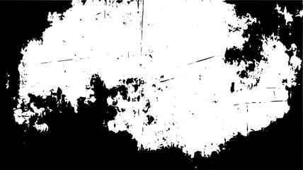 Grunge Distressed Ink Texture, Black and White Abstract Rough Surface Background