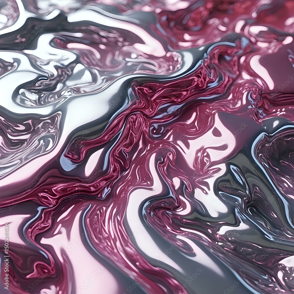 Wall mural the image is a digital rendering of an abstract, swirling pattern that transitions from pink to blue