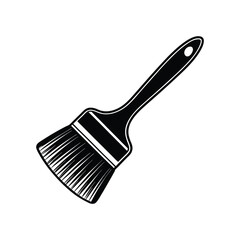 paintbrush with wooden handle and thick bristles vector illustration