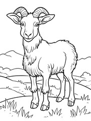 A cute goat standing on the ground.