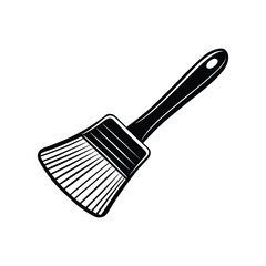 paintbrush with wooden handle and thick bristles vector illustration