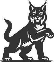 Black artwork lynx animal vector silhouette