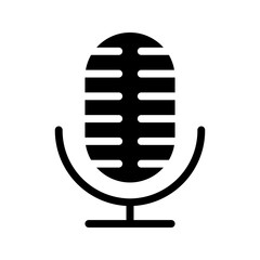 Ribbon mic glyph symbol for sound design, great for podcast or retro graphics.
