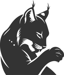 Black artwork lynx animal vector silhouette
