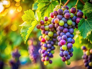 Muscadine Grapes Tilt-Shift Photography: Miniature Vineyard Landscape