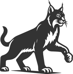 Black artwork lynx animal vector silhouette