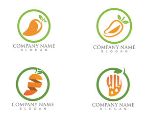 Mango logo and icon fruit vector template