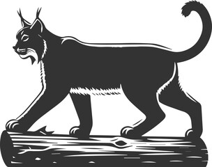 Black artwork lynx animal vector silhouette