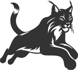 Black artwork lynx animal vector silhouette