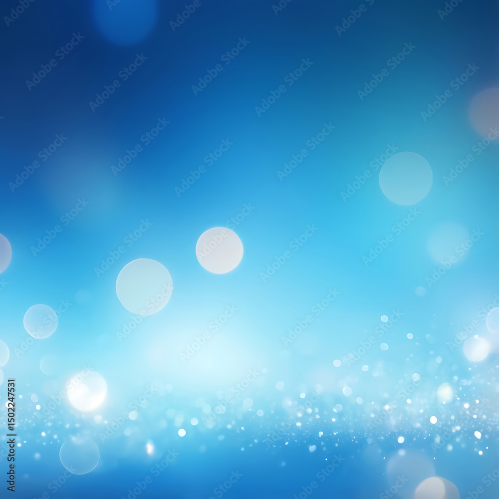 Wall mural elegant abstract blue ai background with bokeh light effect, smooth texture, modern design pattern, 