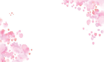 pink watercolor splash paint frame and border on white background