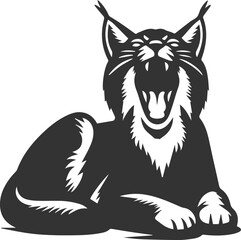 Black artwork lynx animal vector silhouette