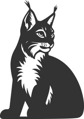 Black artwork lynx animal vector silhouette