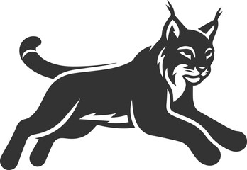 Black artwork lynx animal vector silhouette