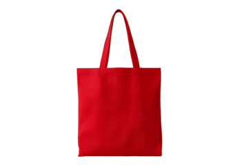 Red shopping bag for carrying groceries or goods