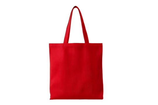 Red shopping bag for carrying groceries or goods