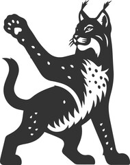 Black artwork lynx animal vector silhouette