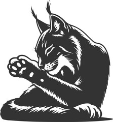 Black artwork lynx animal vector silhouette