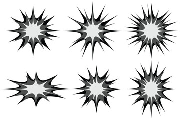 Comic burst vector icon. Comic burst, bursting star, starburst speech bubbles. Star sticker, burst speech balloon.