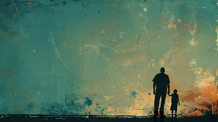 Fototapeta premium Father's Day Poster Background: Heartwarming Vector Art for Celebrating Dad's Love.