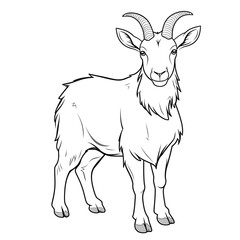 Fototapeta premium A goat, coloring page.