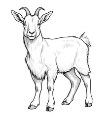 Fototapeta premium A goat, coloring page.