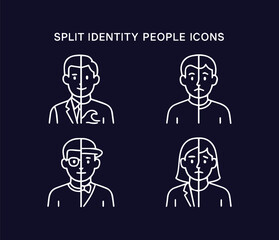 Split Identity Icons: Exploring Duality and Conflicting Emotions in Portraits