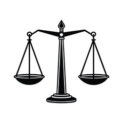 traditional balance scale with suspended pans vector illustration