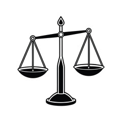 traditional balance scale with suspended pans vector illustration