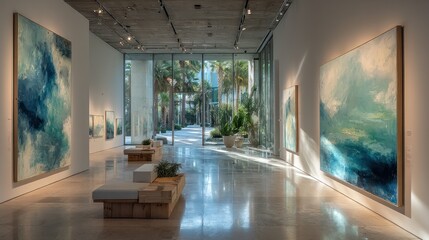 Serene Seascapes: A Modern Art Gallery Exhibit