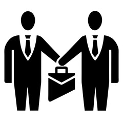 Business handshake deal silhouette vector illustration
