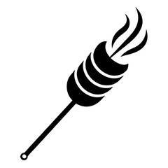 Burning torch black silhouette vector illustration