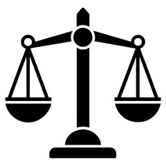 Scales of justice balance silhouette vector illustration